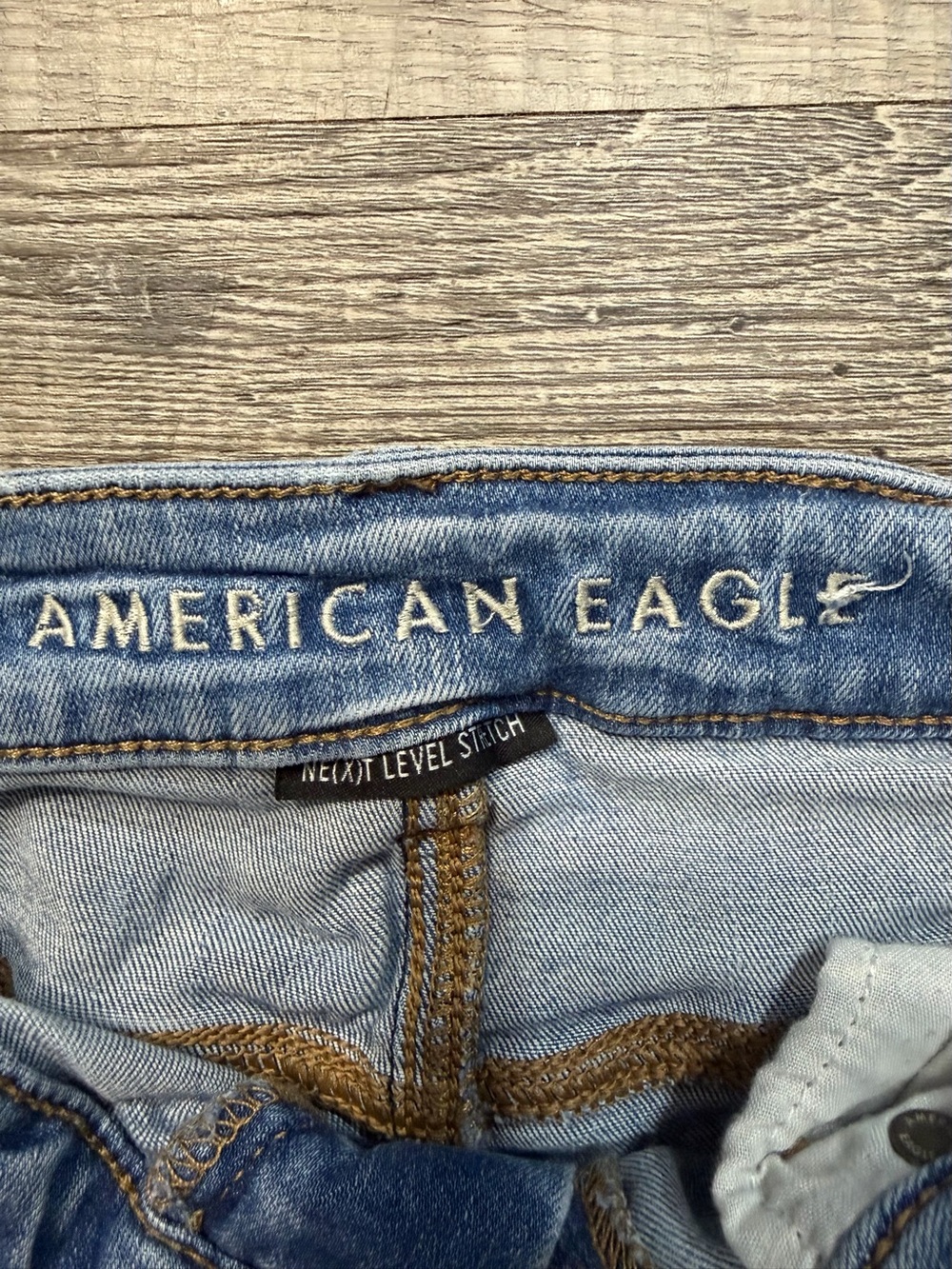 American Eagle Outfitters Distressed Blue Denim Shorts next level Stretch‎ Read* - Picture 8 of 11